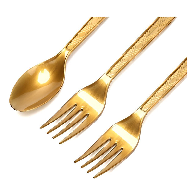 X36 Tenedores Fiesta Cubiertos Desechable Tenedor Desechable Dorado Oscuro