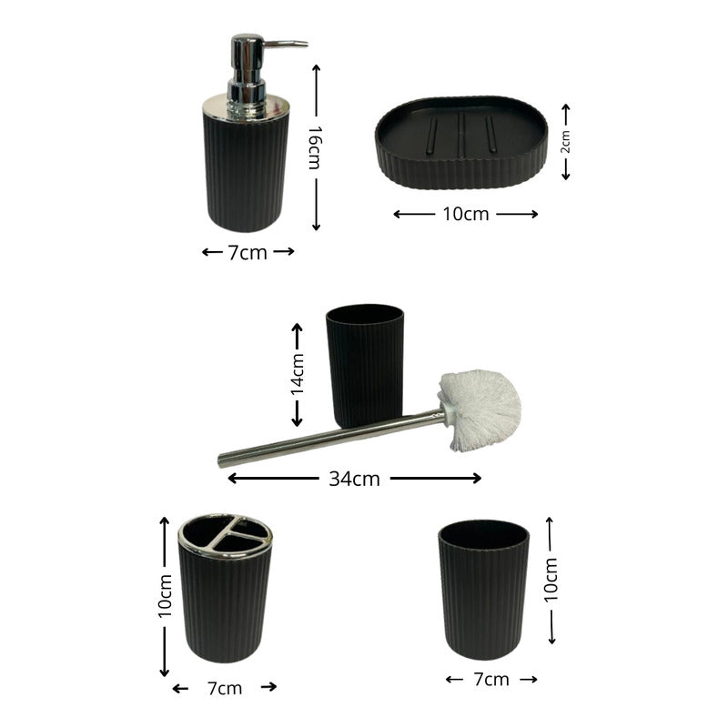 Set De Baño 5 Piezas Accesorios Decorativo Baños Juegos Baño