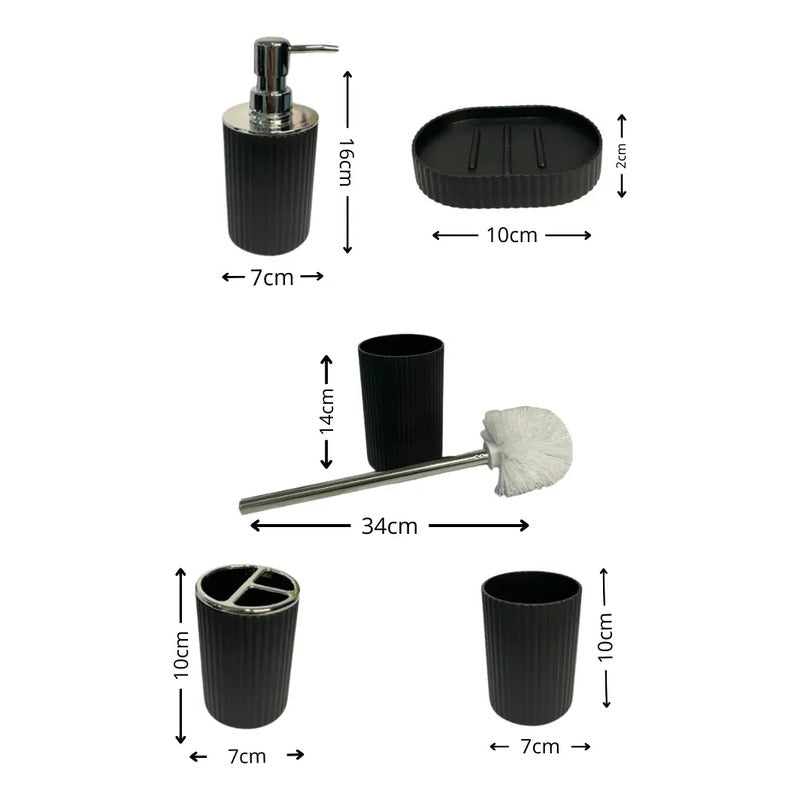 Set De Baño 5 Piezas Accesorios Decorativo Baños Juegos Baño