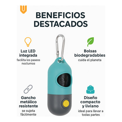 Dispensador Bolsas Basura Linterna Mascota Bolsa Excremento