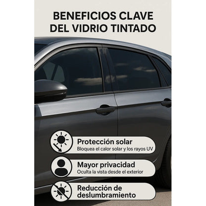 Vinil Espejo Privacidad Film Solar Electrostica Ventanas 2 Unidades Negro
