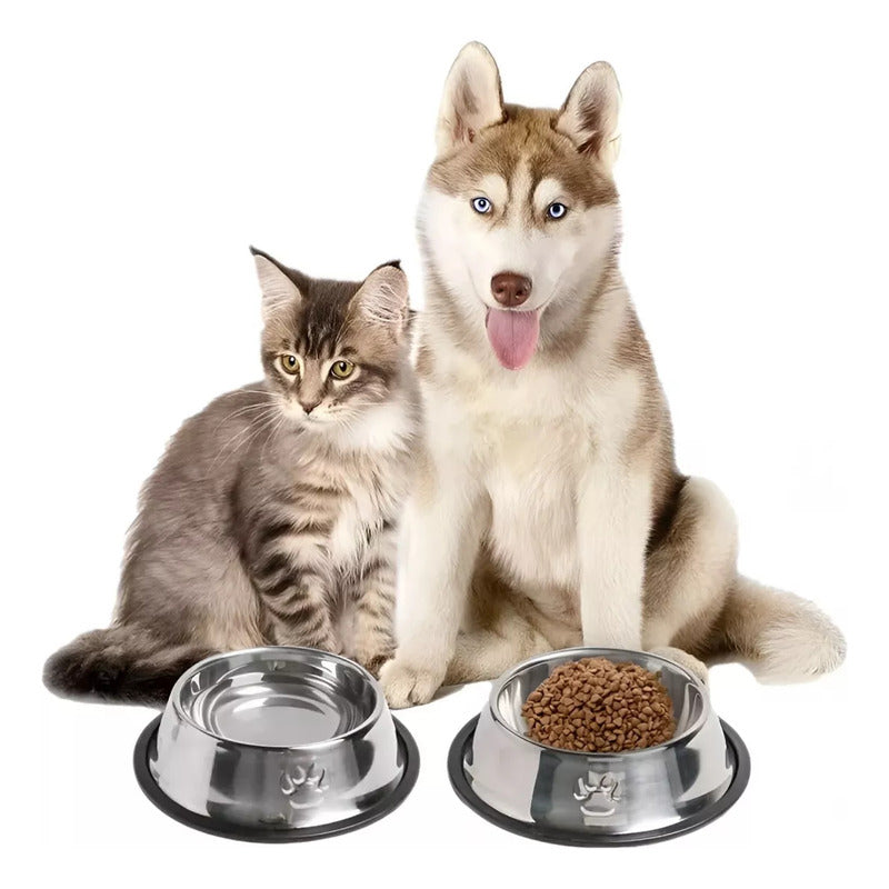 Plato Metalico Para Comida Tus Mascotas Cosas De Gatos Roro 18cm Perro Gatos Plato Alimento Agua