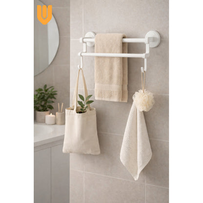 Soporte Toallas Baño Cocina Doble Mural Colgador Organizador