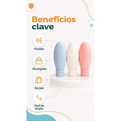 Set 11 Botella Viaje Portátil Contenedores Accesorio Shampoo Multicolor