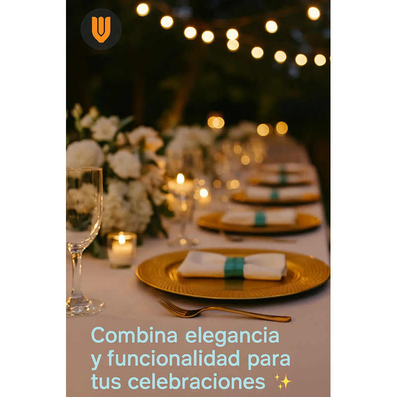 Plato Base Dorado Vajilla Navidad Juego De Plato Dorado 33cm