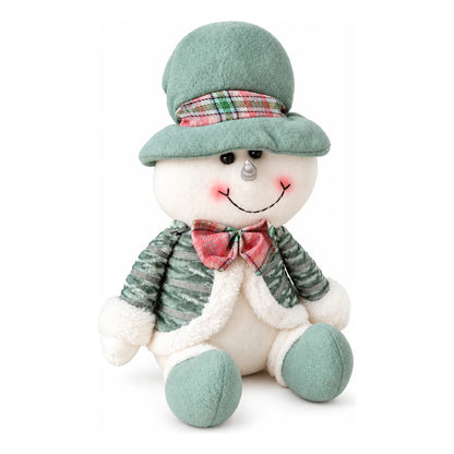 Muñeco Navideño 28cm Decorativo Adornar Figuras Navidad Blanco Muñeco Adorno Navideño Muñeco Papá Noel Viejito Pascuero Santa Claus Gorro Barba Blanca Figura Verdes Cascabel 28cm-nieve