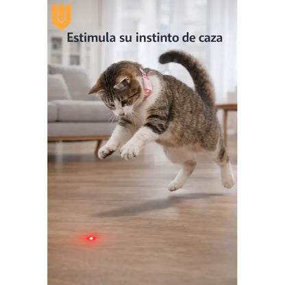Collar Gato Juguete Interactivo Laser Mascota Inteligente Talla Unica Collar Gato Laser Interactivo Inteligente Rosa Silicona Ajustable Hebilla Led Juguete Mascota Entrenamiento Diversion Rosa...