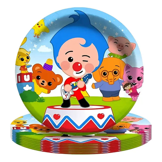 30 Platos Cumpleaños Platos Desechable Payasito Cumpleaños