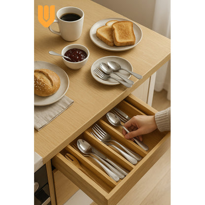 Organizador Cubiertos Expandibles Bambu Porta Cubiertos Bambú