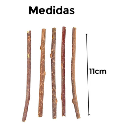 10 Snack Para Gatos Palitos Hierba Gatera Juguete Yerba Gato Marrón