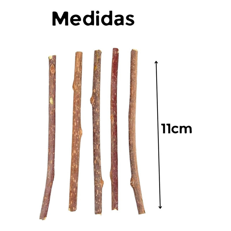 X5 Snack Para Gatos Palitos Hierba Gatera Juguete Yerba Gato Marrón