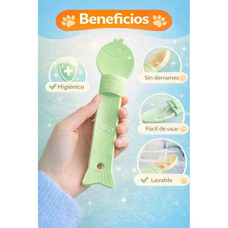 Cuchara Dispensadora Churu Snack Cremoso Alimento Mascotas 2 Unidades Al Azar Cuchara Dispensadora Snack Cremoso Mascotas Churu Plastico Manual Interactivo 26cm Alimentacion Perros Gatos