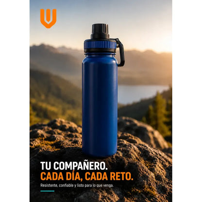 Termo Botella Acero Inoxidable Agua Termica Bebidas Camping Azul