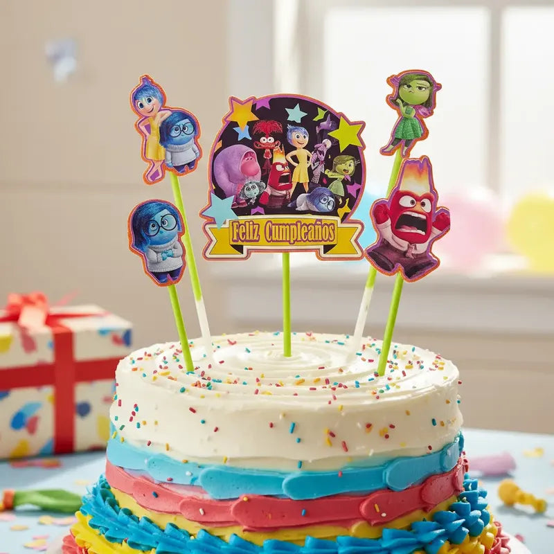 Topper Torta Cotillon Topper Cup Cake Fiestas Intensamente Intensamente