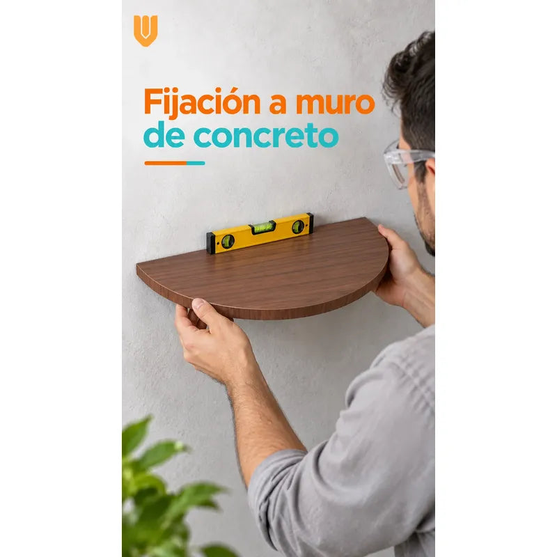 Repisa Flotante Semicircular Mdf Marron 45cm Vitrineon Cl Marron Repisa Mural Flotante Estante Decorativo Organización Recibidor Living Oficina Madera Mdf Muro Concreto Vestidor 45cm