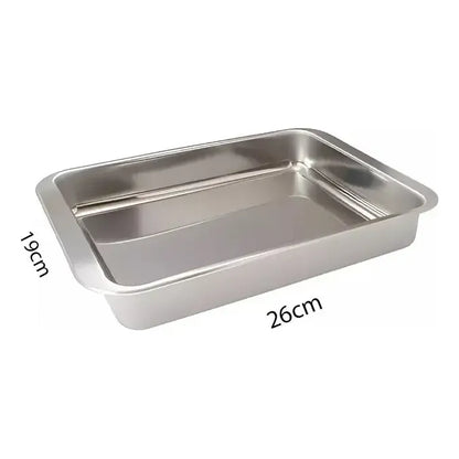 Bandeja Para Horno Bandeja Acero Inoxidable Multiuso 26x19cm Plateado