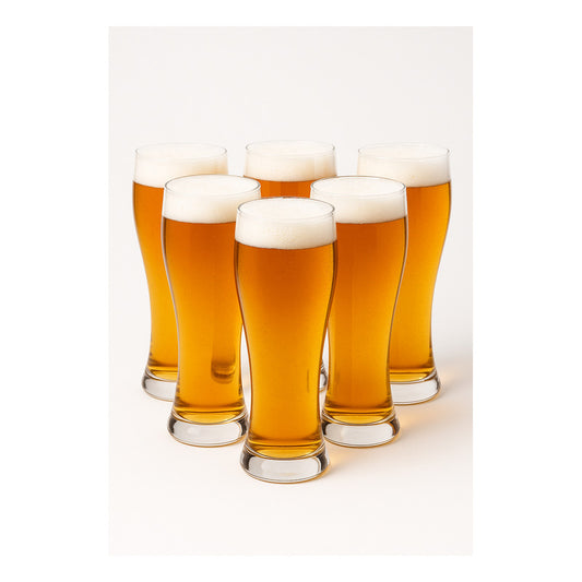 Set 6 Vasos Cerveceros Vidrio Resistente Vasos Vidrio 710ml