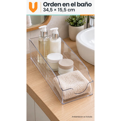 3 Organizadores Acrílicos 35cm Orden Cocina Despensa Hogar Blanco