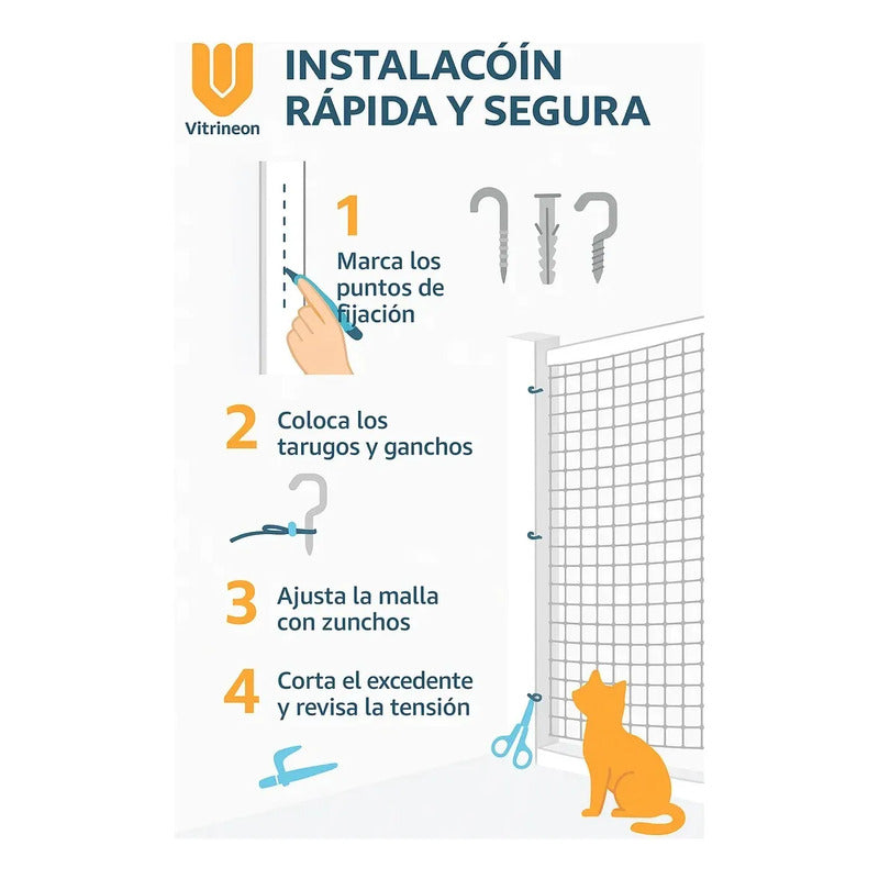 2 Malla Balcon Mascotas Nailon Transparente Resistente 6x3mt Blanco Proteccion Balcon Mascotas 6x3m Nailon Transparente Uv Ignifugo Impermeable 07mm Malla 25mm Resistencia 25kg