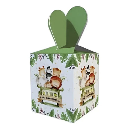 12 Cajas De Cotillon Safari Dulces Decoración Safari Fiesta Safari