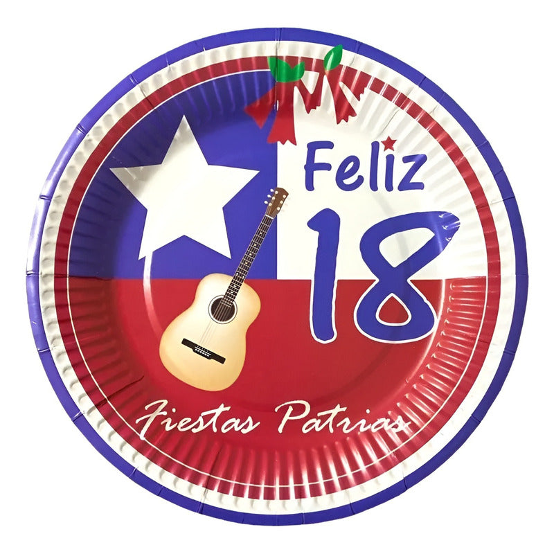 X20 Platos Fiestas Patrias Desechables Decoración Fiestas