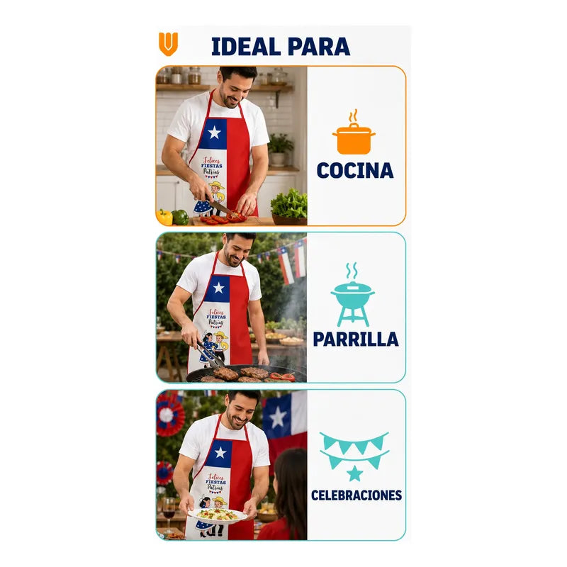 Delantal Para Cocina Fechas Patrias Delantal Festivo Chile
