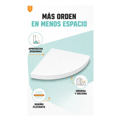 Repisas Flotante Blanco Acabado Madera Pared 30cm Esquinera Repisa Esquinera Flotante Acabado Madera Cuarto Círculo Borde Curvo Fijación Oculta Mural Decorativa 30cm