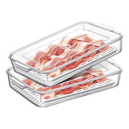 X2 Organizador Refrigerador Acrilico Contenedor Con Tapa