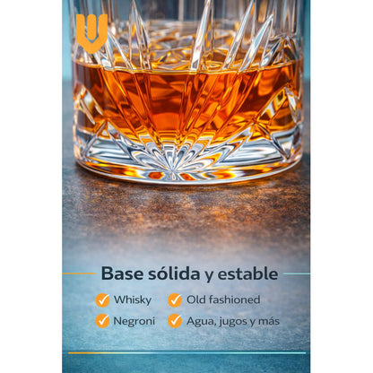 6 Vaso De Whisky Vintage Vasos Whisky Vaso De Vidrio 300 Ml Transparente