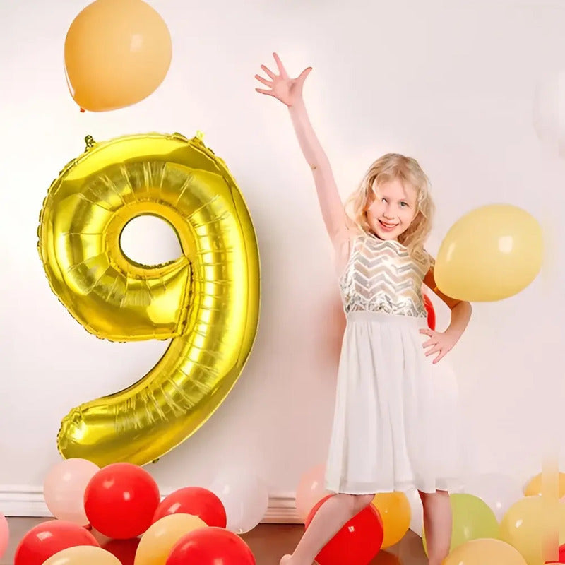 Numeros Cumpleaños Globos Para Cumpleaños Globos Metalicos 9 Dorado
