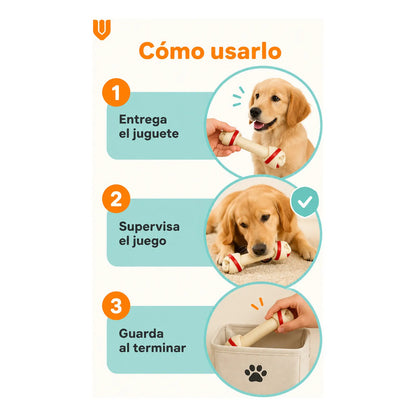 Hueso Perro Cartilago Masticable Higiene Dental Sabor Carne Blanco 1104