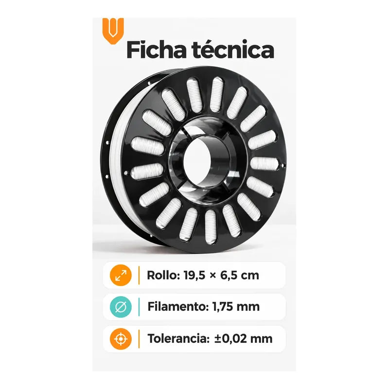 2 Filamento Impresora 3d Blanco Bobina Modelado Tridimension Blanco