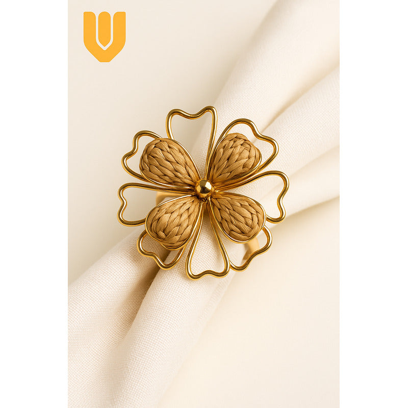 Servilletero Aro Flor Porta Servilleta Decoracion 6x6cm Tela