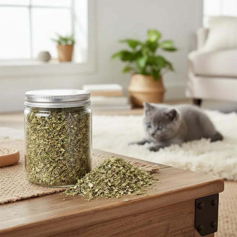 Catnip Felino Reduce Ansiedad Diversion Aroma Intenso Verde Hierba