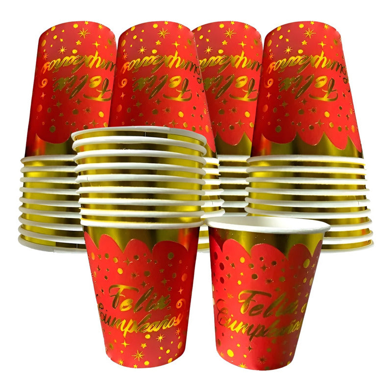 10 Vasos Desechables Cumpleaños Decoracion Feliz Cumpleaños