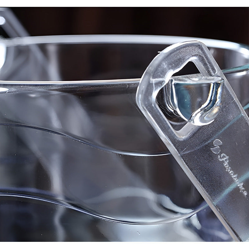 Pack 2 Hieleras De Vidrio Cubetera Hielera Con Pinza Y Mango