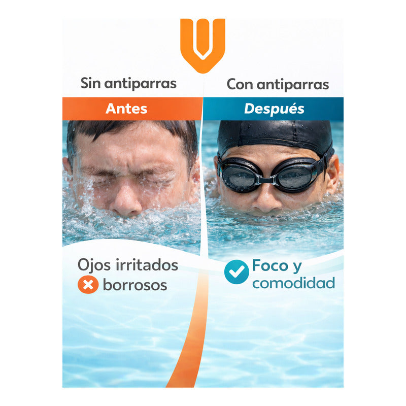 Lentes Natación Vitrineon Cl Niños Antiparras Uv Estuche
