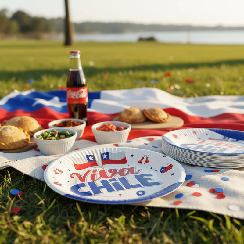X20 Platos Fiestas Patrias Desechables Decoración Fiestas