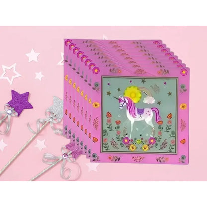 X20 Servilletas Cumpleaños Feliz Cumpleaños Unicornio Rosado Rosa
