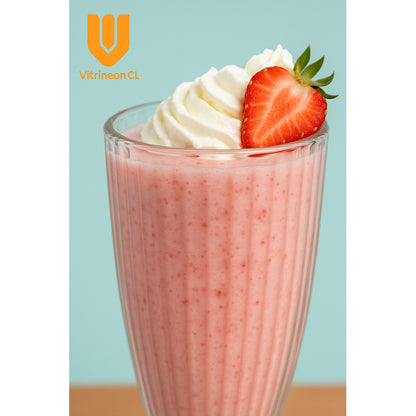 6 Vasos Altos Vidrio Acanalado Batidos Postres Helados 370 M