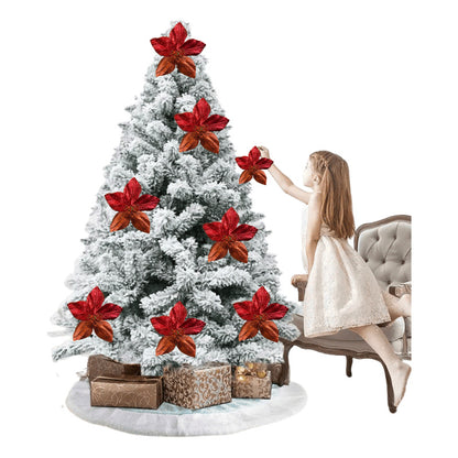 6 Flores Navideñas Adornos Arbol Navidad Flores Decoración