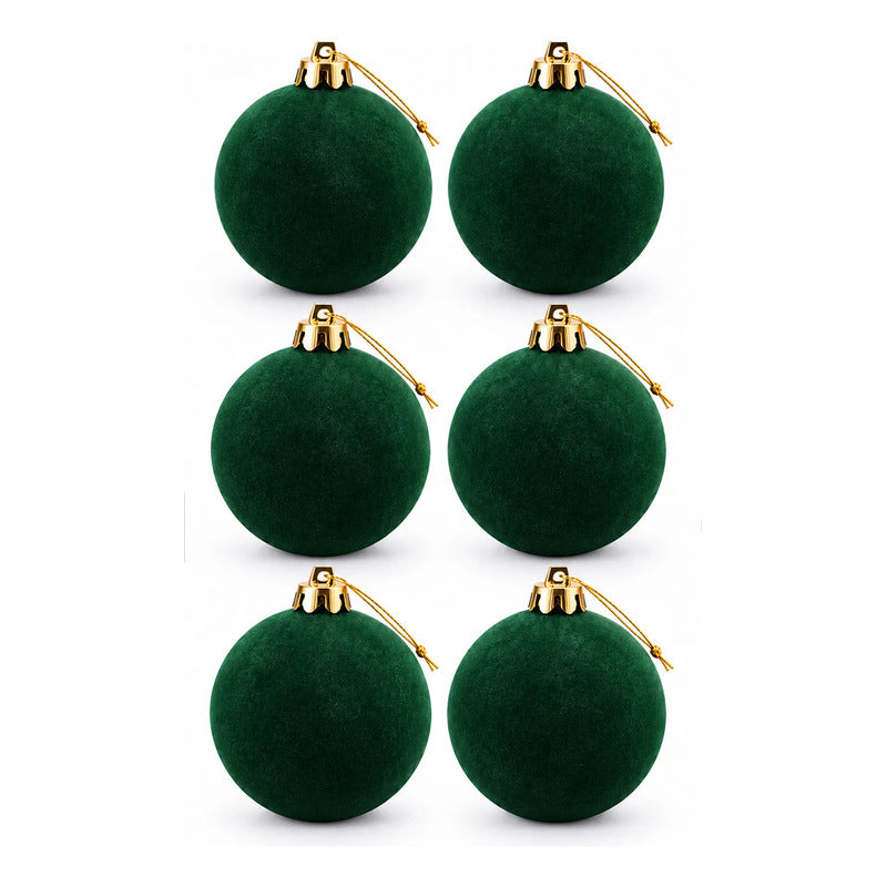 6 Esferas Navidad Adorno Piel Durazno Bolas Decorar 8cm Esferas Navidad Adorno Piel Durazno Bolas Decorar 8cm Verde Esferas... 8cm