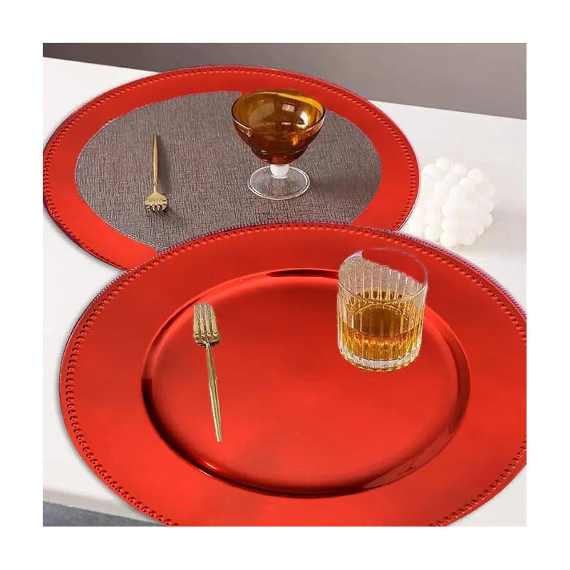 4 Plato Base Navideños Vajilla Navidad Juego De Platos 33cm