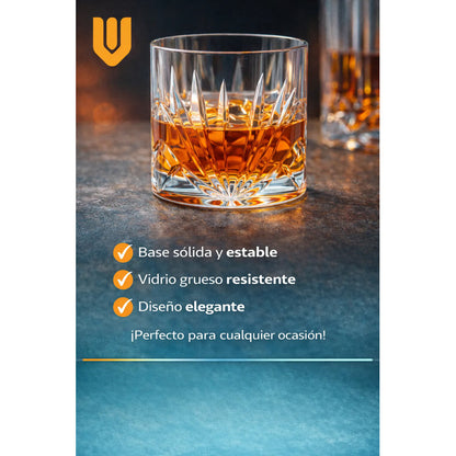 6 Vaso De Whisky Vintage Vasos Whisky Vaso De Vidrio 300 Ml Transparente