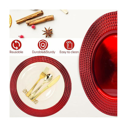 4 Plato Base Navideños Vajilla Navidad Juego De Platos 33cm