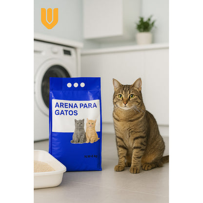 Arena Gatos Premium 5kg Lavanda Bajo Polvo Larga Duración Ef