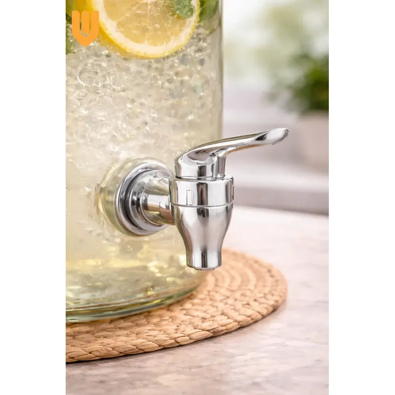 Dispensador Frasco Jugo Agua Bebidas Fiestas Vidrio Hogar 5l Dispensador Bebidas Vidrio 5l Frasco Jugo Agua Fiestas Hogar Canilla Servicio Mesa Transparente