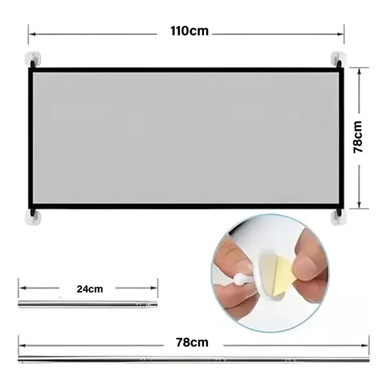 Pack X2 Puerta De Seguridad Plegable Magica Malla Mascotas  Negro