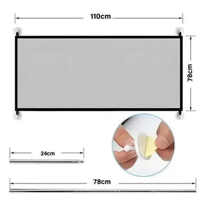 Pack X2 Puerta De Seguridad Plegable Magica Malla Mascotas  Negro