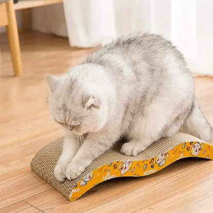 Rascador De Carton Para Gato Con Catnip Forma De Ondulado Ma Marrón Rascador Ondulado